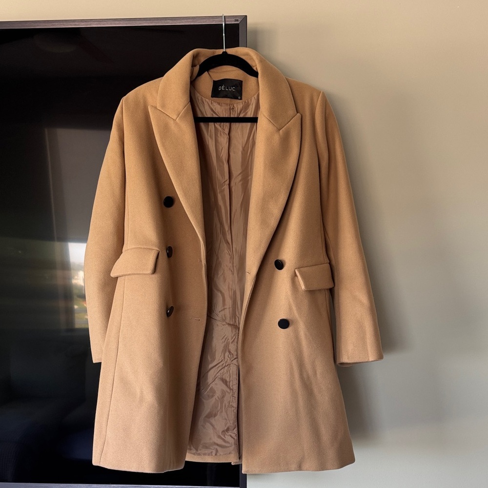 Deluc Camel Double-Breasted Overcoat